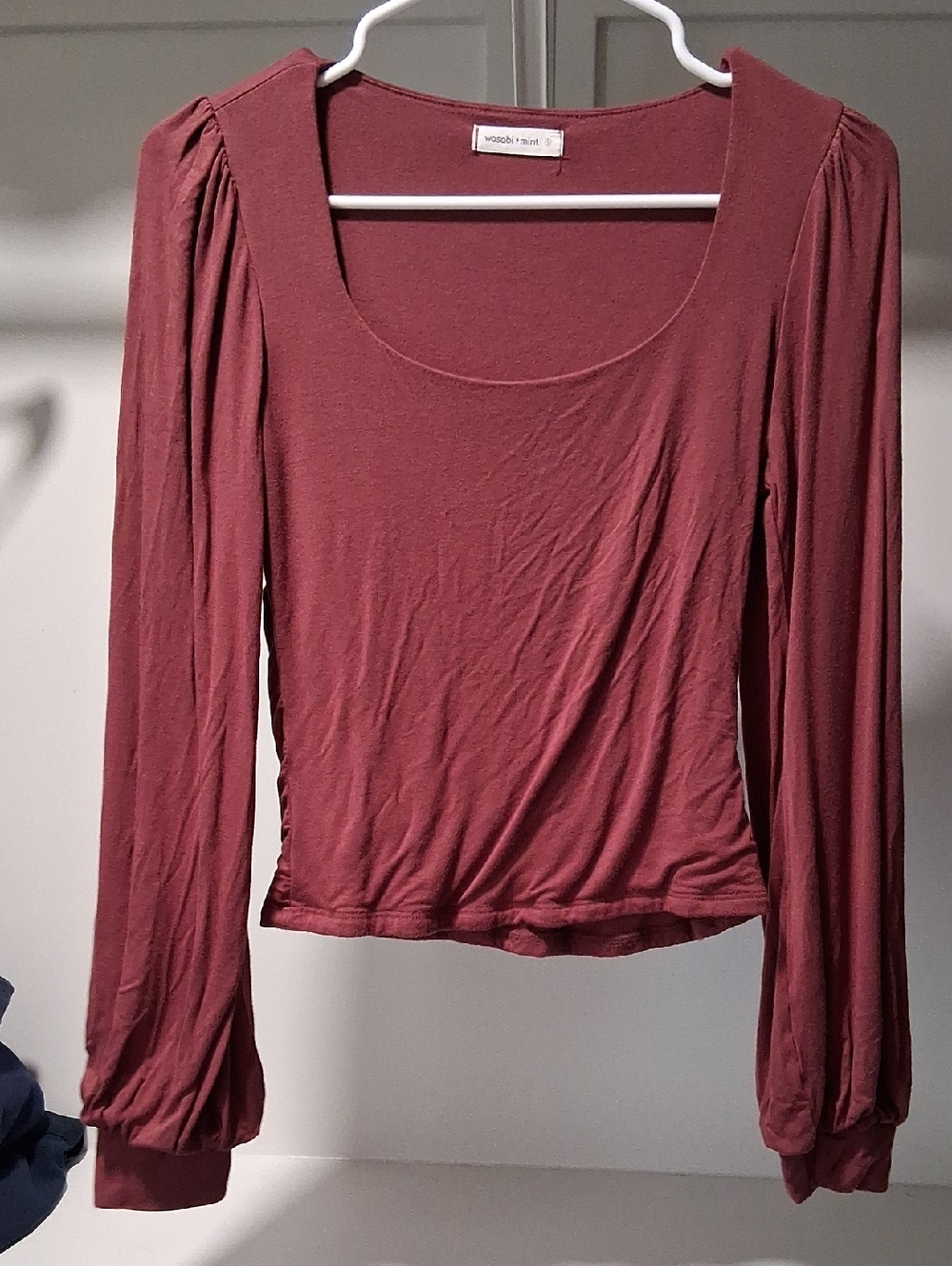 Wasabi + Mint Long Sleeve Scoop Neck Top in Dusky Rose